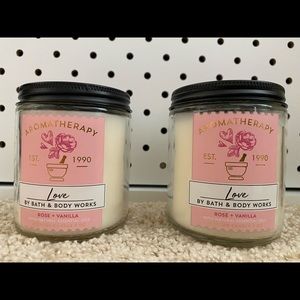 2 Rose + Vanilla candles from Bath & Body Works